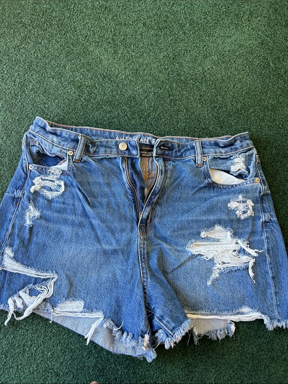 American Eagle Outfitters Blue Distressed Denim Cutoff Shorts